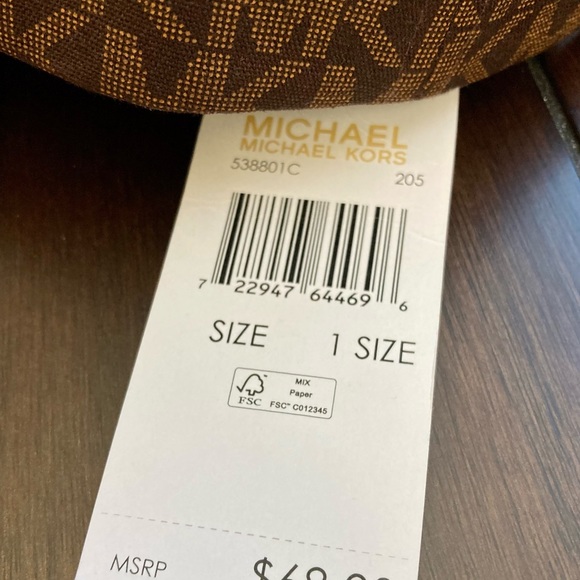 NEW Michael Kors MK Logo Print Baseball Cap Hat Brown NWT - Picture 7 of 8